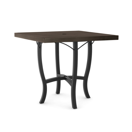 Woodard Tri-Slat 36" Square Counter Height Umbrella Table with Carson Base - 5P5500-02637