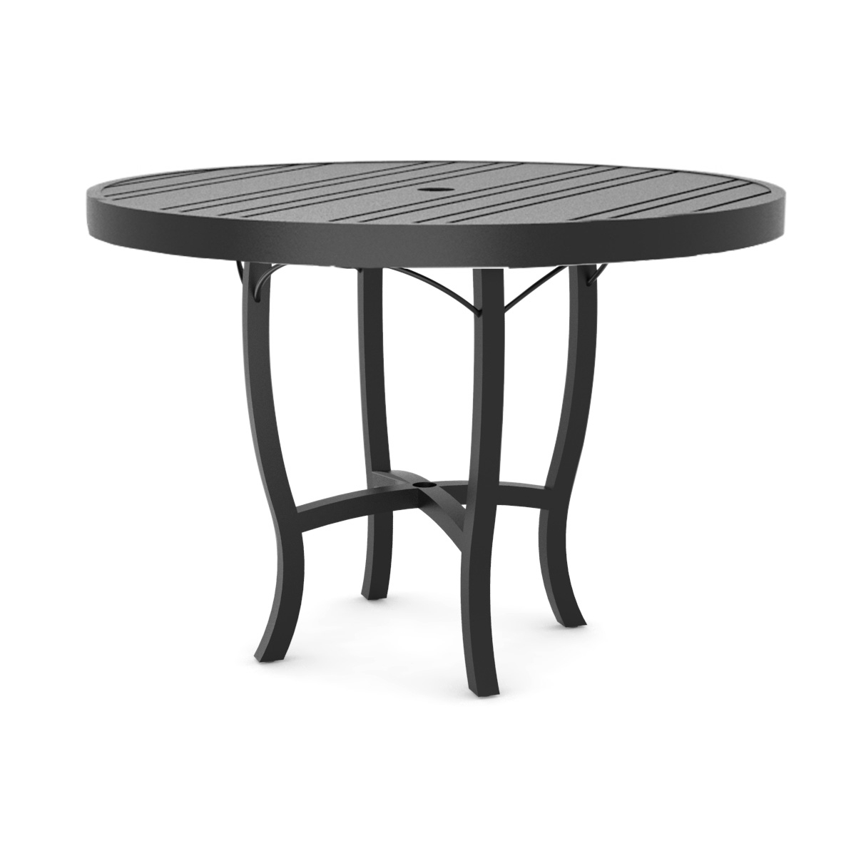 Woodard Tri-Slat 54" Round Counter Height Umbrella Table with Carson Base - 5P5500-02654