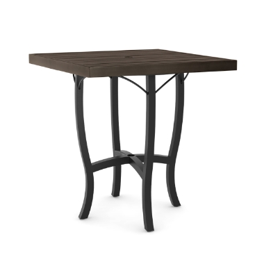 Woodard Tri-Slat 36" Bar Height Square Umbrella Table with Carson Base - 5P6600-02637