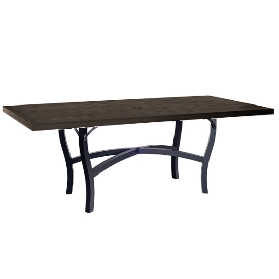 Woodard Tri-Slat 84" x 42" Rectangular Dining Umbrella Table with Carson Base - 5P7200-02684