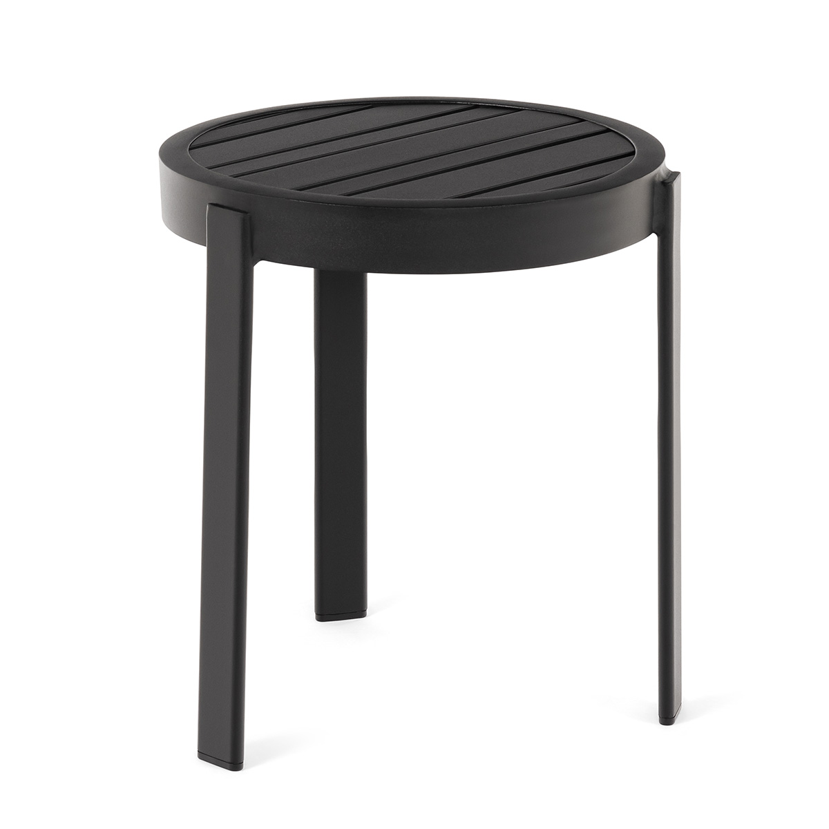 Woodard Tri-Slat 16" Stacking Side Table with Elite Base - TRSL15RD