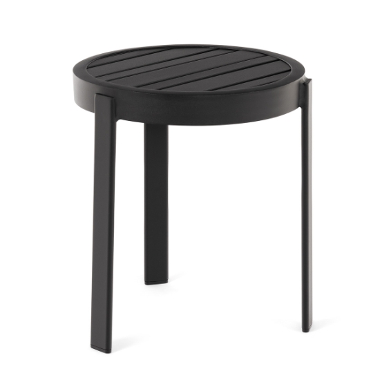 Woodard Tri-Slat 16" Stacking Side Table with Elite Base - TRSL15RD