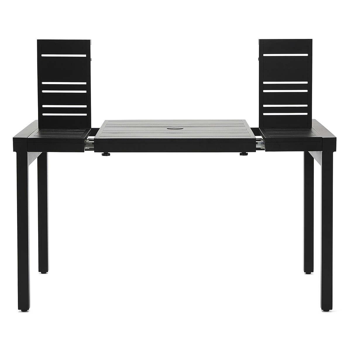 Woodard Tri-Slat 30-48" Small Extension Umbrella Table with Elite Base - TRSLEXTTBL3048