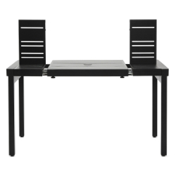 Woodard Tri-Slat 30-48" Small Extension Umbrella Table with Elite Base - TRSLEXTTBL3048