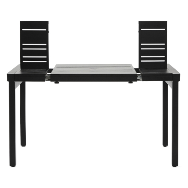 Woodard Tri-Slat 30-48" Small Extension Umbrella Table with Elite Base - TRSLEXTTBL3048