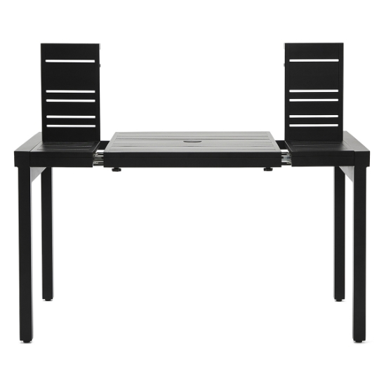 Woodard Tri-Slat 30-48" Small Extension Umbrella Table with Elite Base - TRSLEXTTBL3048