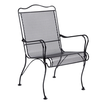 Tucson Wrought Iron High-Back Dining Arm Chair