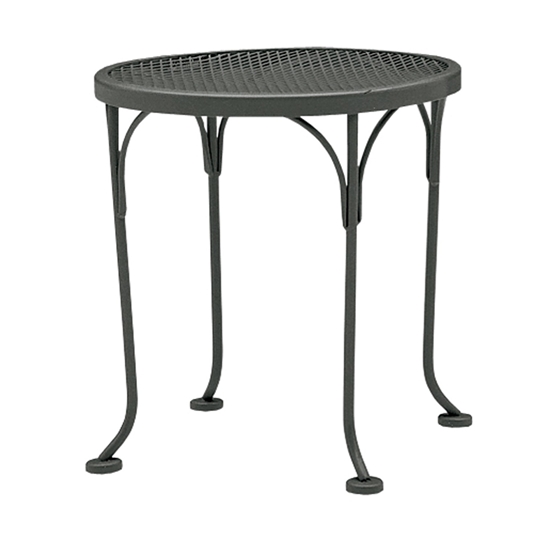 Wrought Iron Mesh 17" Round Side Table