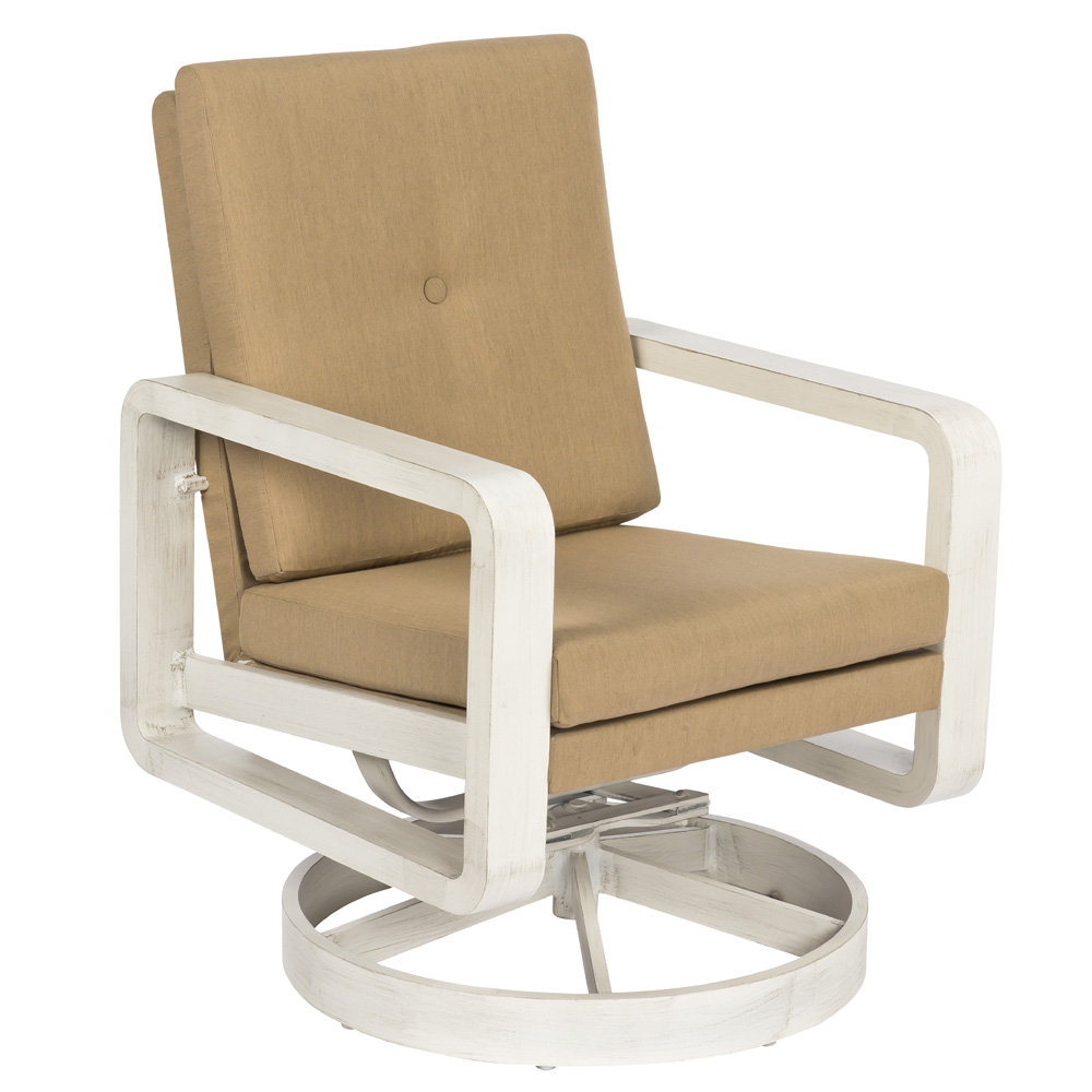 Woodard Vale Upholstered Swivel Rocking Dining Chair - 7D0872
