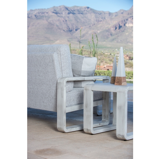 Vale Upholstered Aluminum Patio Set Side View