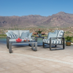 Woodard Vale Love Seat Aluminum Deep Seating Patio Set - WD-VALE-SET2