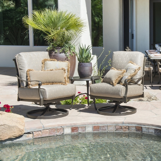 Woodard Wilshire Swivel Rocker Lounge Chair Outdoor Furniture Set - WD-WILTSHIRE-SET5
