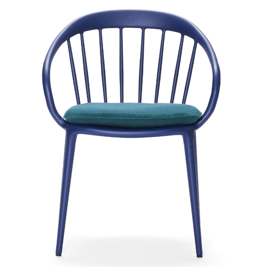 Windsor Dining Arm Chair with  Seat Cushion front angle
