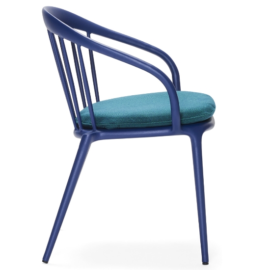 Windsor Dining Arm Chair with  Seat Cushion side angle