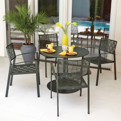 Woodard New Century Modern Iron 5 Piece Dining Set - WD-IRON-SET6