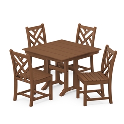 Polywood Chippendale Dining Set with Farmhouse Trestle Table - PWS640-1
