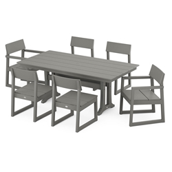 Edge Modern Outdoor Dining Set for 6 
